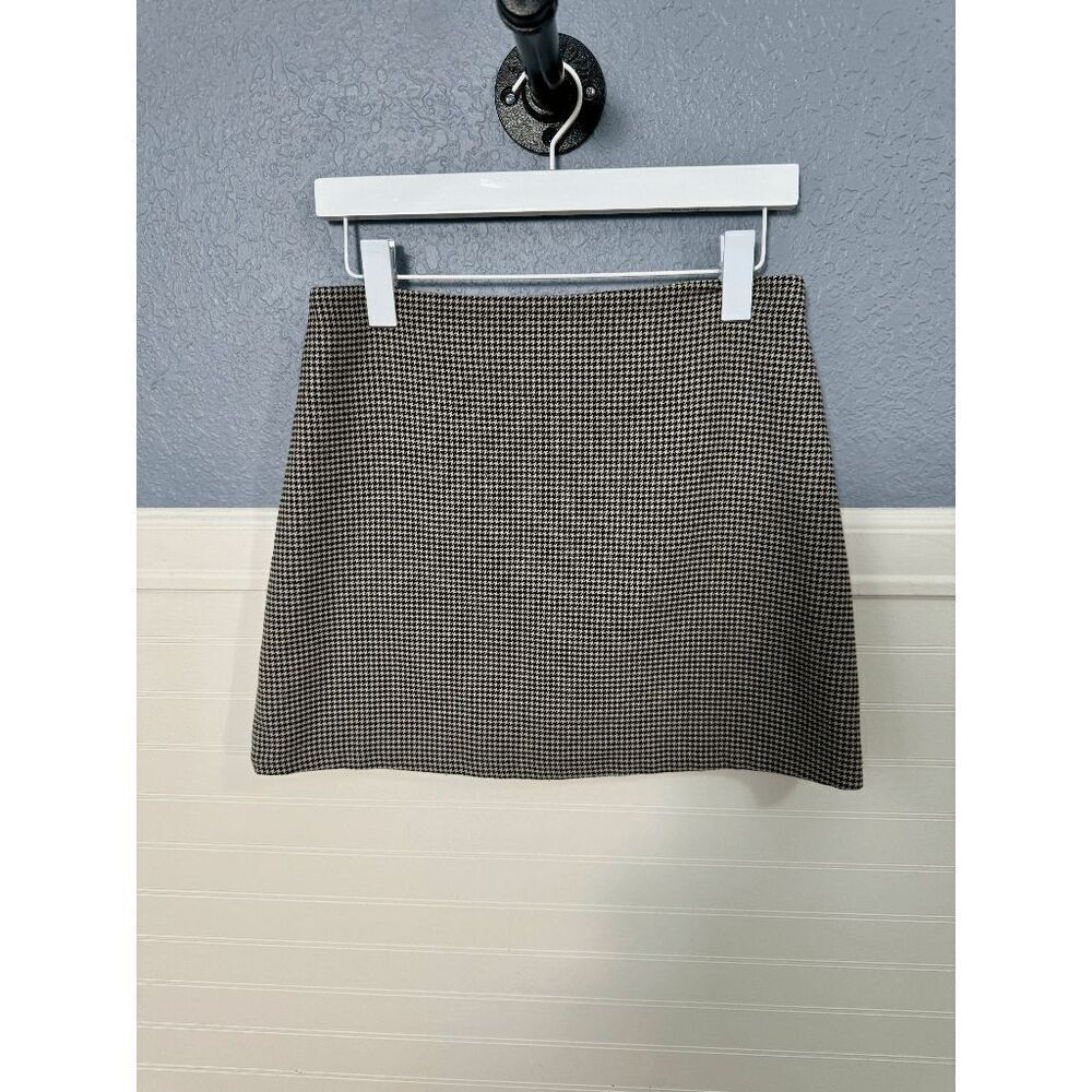 H&M Houndstooth Mini Skirt Black White